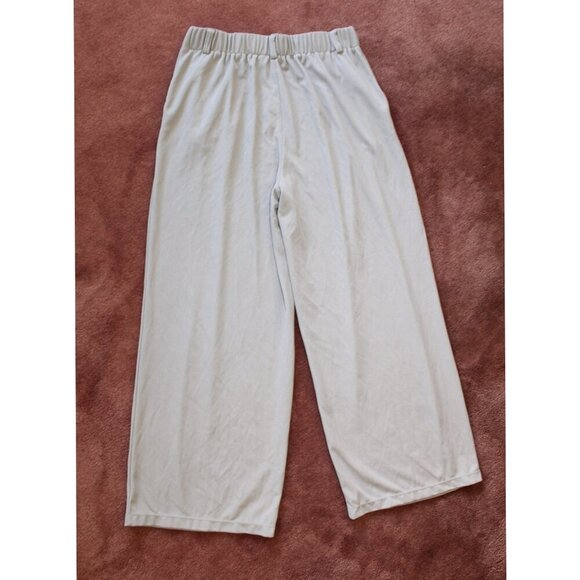 Halara Flex Wide Leg Waffle Work Pants High Waisted Pocket Size large Mink Ash - Picture 6 of 10